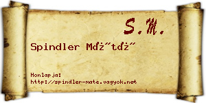 Spindler Máté névjegykártya