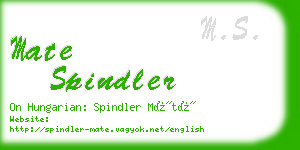 mate spindler business card